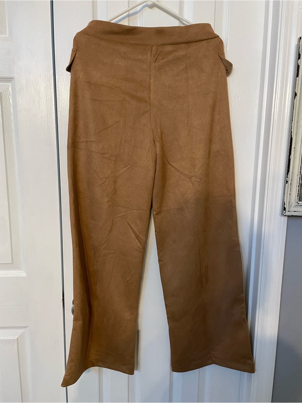 HUE Suede-Look Wide Leg Pants in Camel Brown size M NWT - Picture 5 of 9